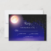 Celestial Moon Stars String Lights Wedding RSVP Kaartje (Voorkant)