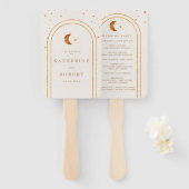 Celestial Moon Stars Trouwprogramma Handwaaier (Voorkant en achterkant)