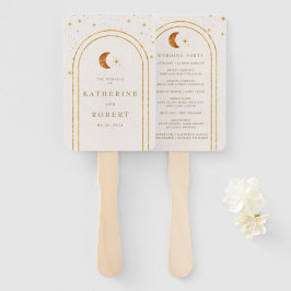  Celestial Moon Stars Trouwprogramma Handwaaier