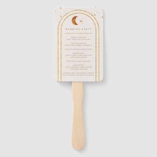 Celestial Moon Stars Trouwprogramma Handwaaier (Achterkant)