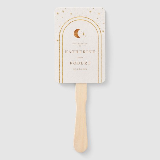  Celestial Moon Stars Trouwprogramma Handwaaier (Voorkant)