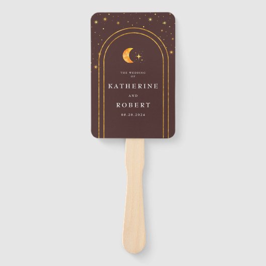  Celestial Moon Stars Trouwprogramma Handwaaier (Voorkant)