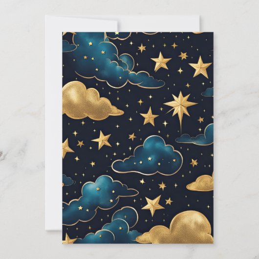 Celestial Moon Stars Wedding Kaart (Achterkant)