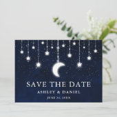 Celestial moon stert string lampjes sparen de datu save the date (Staand voorkant)