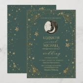 Celestial Moon Sun Frame Wedding Kaart (Voorkant / Achterkant)