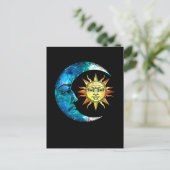Celestial Moon Sun spiritualiteit Luna Art Briefkaart (Staand voorkant)