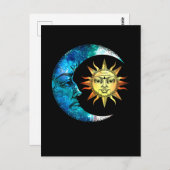 Celestial Moon Sun spiritualiteit Luna Art Briefkaart (Voorkant / Achterkant)