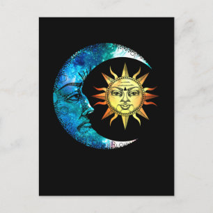 Celestial Moon Sun spiritualiteit Luna Art Briefkaart