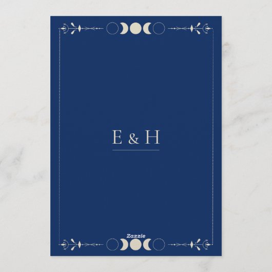 Celestial moon sun stars constellations wedding kaart (Achterkant)