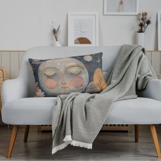 Celestial Moon Sweet Dreams Aangepaste naam Schatt Kussensloop