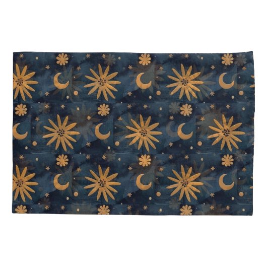 Celestial Moon Sweet Dreams Aangepaste naam Schatt Kussensloop (Achterkant)