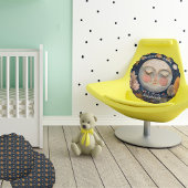 Celestial Moon Sweet Dreams Custom Name Schattigee Rond Kussen