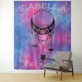 Celestial Moon Tapestry Wandkleed (In situ)