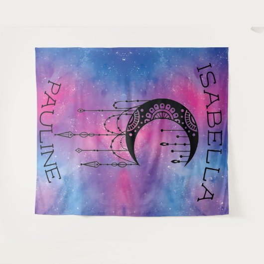 Celestial Moon Tapestry Wandkleed (Voorkant (horizontaal))