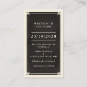 Celestial moon Tarot Wedding Save the Date Card Visitekaartje (Achterkant)