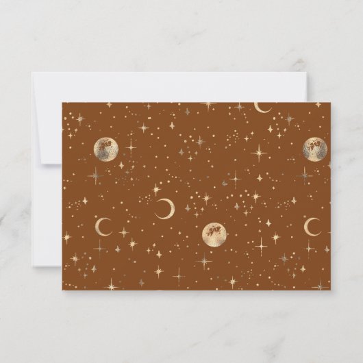 Celestial Moon Terracotta Save the Date (Achterkant)