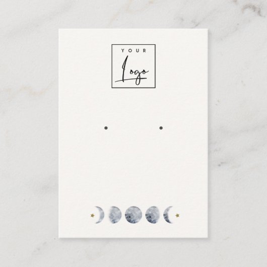 Celestial Moon Waterverf Earring Display Logo Visitekaartje (Voorkant)