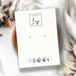 Celestial Moon Waterverf Earring Display Logo Visitekaartje