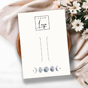 Celestial Moon Waterverf Hairpin Display Logo Visitekaartje
