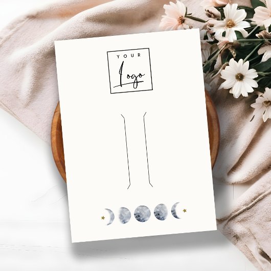 Celestial Moon Waterverf Hairpin Display Logo Visitekaartje