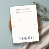 Celestial Moon Waterverf Ketting Earring Display Visitekaartje