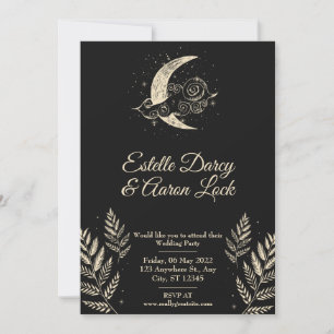 Celestial Moon Wedding Invite Kaart