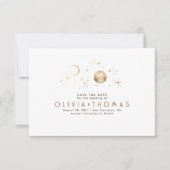 Celestial Moon Wit en Goud Save the Date (Voorkant)