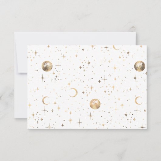 Celestial Moon Wit en Goud Save the Date (Achterkant)