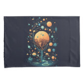 Celestial Moons and Clouds Tree Zwart en Sinaasapp Kussensloop (Voorkant-Rechts)