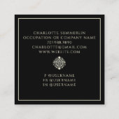 Celestial Moons Black Vierkante Visitekaartje (Achterkant)