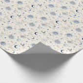 Celestial Moons & Stars Wrapping Paper Navy/Cream Cadeaupapier (Hoek)