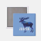 Celestial Moose Silhouette Custom Magneet (Voorkant / Achterkant)