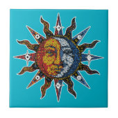 Celestial Mosaic Sun en Moon Tegeltje (Voorkant)