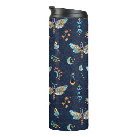 Celestial mot vlinder patroon thermosbeker (Geroteerd rechts)