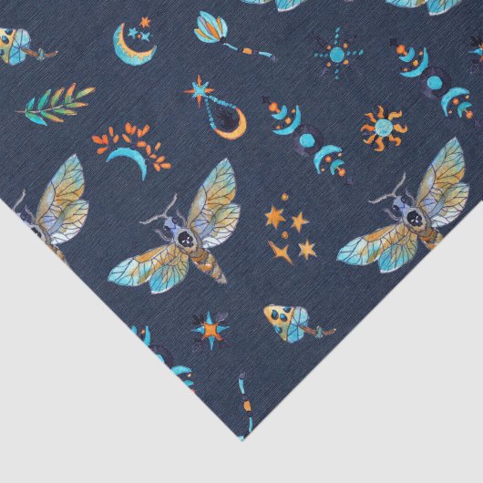 Celestial mot vlinder patroon tissuepapier (Detail)