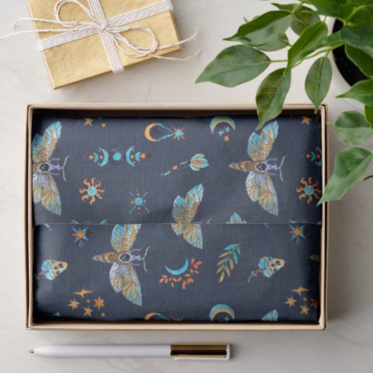 Celestial mot vlinder patroon tissuepapier (Geschenk)