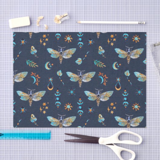 Celestial mot vlinder patroon tissuepapier (Craft)