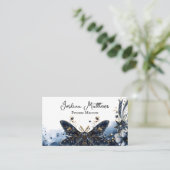 Celestial Moth Blue en Gold Psychic Visitekaartje (Staand voorkant)