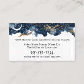 Celestial Moth Blue en Gold Psychic Visitekaartje (Achterkant)