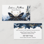 Celestial Moth Blue en Gold Psychic Visitekaartje (Voorkant / Achterkant)