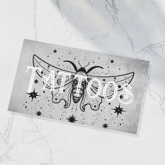 Celestial Moth Concrete Modern Tattoo Artist  Visitekaartje