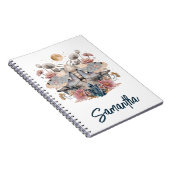 Celestial Moth Crystal Floral Moon Notitieboek (Rechterzijde)