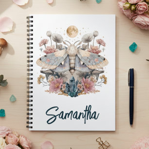 Celestial Moth Crystal Floral Moon Notitieboek