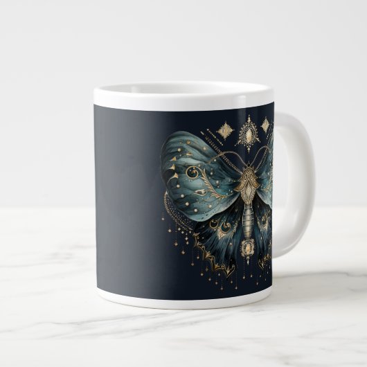 Celestial Moth Dark Aesthetic Coffee Mug Grote Koffiekop (Voorkant rechts)