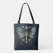 Celestial Moth Dark Aesthetic - Gothic Witch Art Tote Bag (Achterkant)