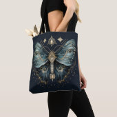 Celestial Moth Dark Aesthetic - Gothic Witch Art Tote Bag (Dichtbij)