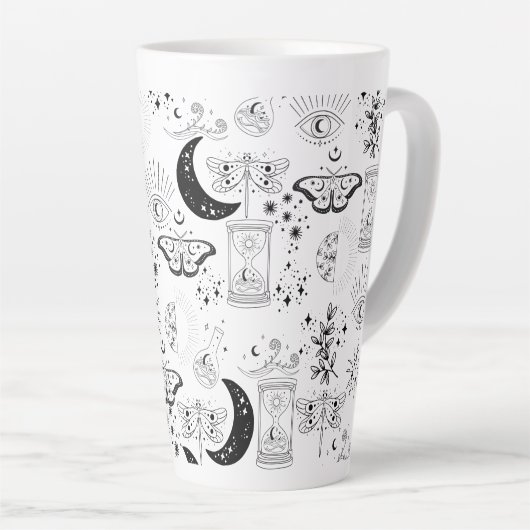 Celestial Moth, gothic, wittig Latte Mok (Rechterhoek)
