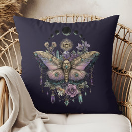 Celestial Moth Moon Phases Throw Pillow Kussen