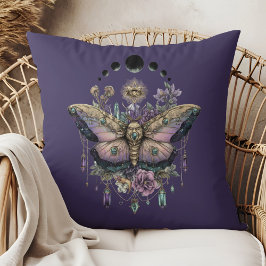 Celestial Moth Moon Phases Throw Pillow Kussen