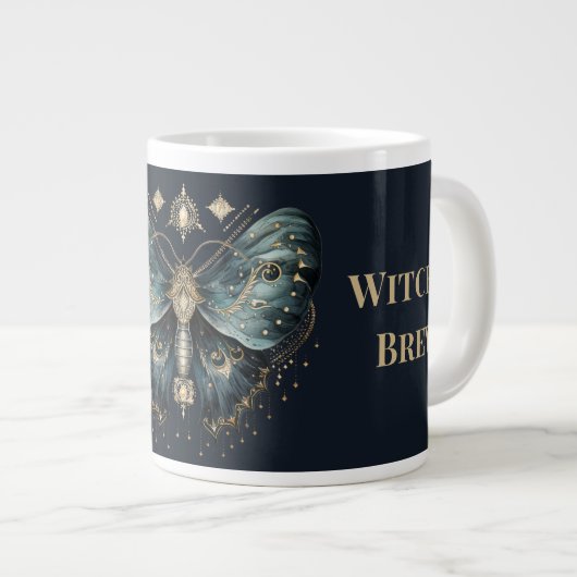 Celestial Moth Witch’s Brew – Elegant Gothic Mug Grote Koffiekop (Voorkant rechts)